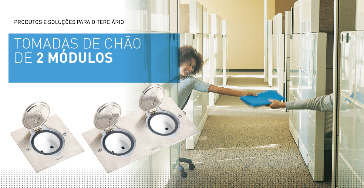 Tomadas de chão de 2 módulos