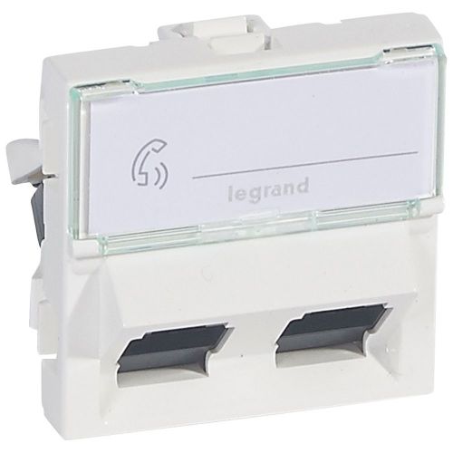 Mosaic - Tomada 2x RJ45 - Cat. 6 - UTP 45o- 2 módulos - Branco