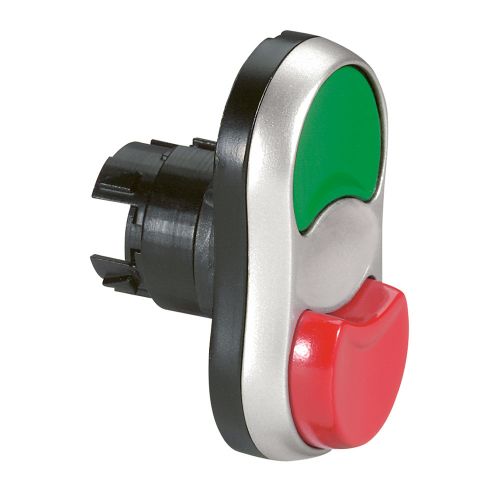 Cabeça dupla para botoneiras de pressão à face/saliente - verde/vermelha - IP 66