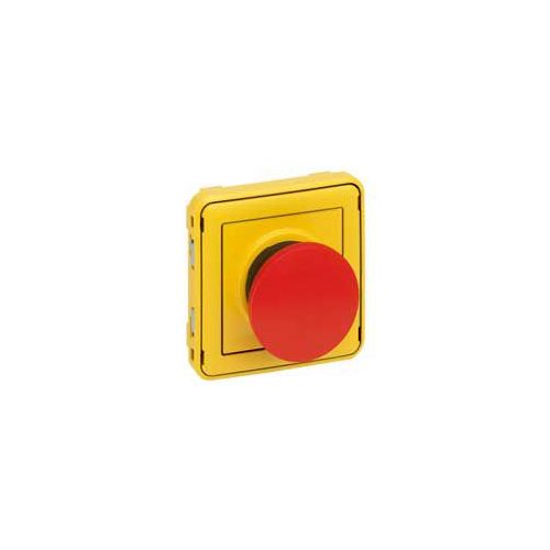 Sistema Plexo - Botão de paragem por pressão - IP55 - IK07 - Cinzento / Amarelo