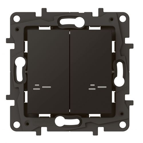 Niloé Step with Netatmo - Interruptor duplo conectado com neutro - Preto