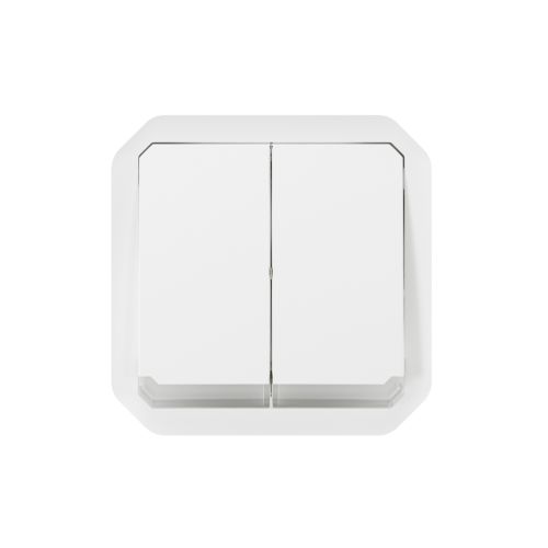 Plexo New IP55 componível - Comando multifunções duplas luminosas, Branco