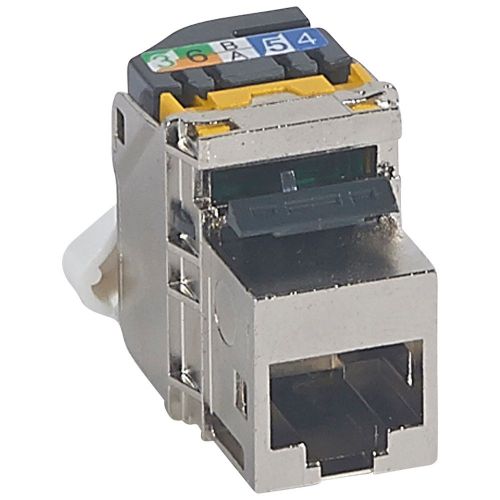 Keystone tomada RJ 45 cat. 6A - UTP - com acessório de cravação integrado