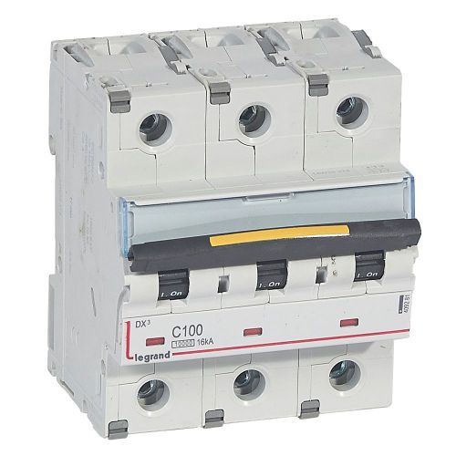 Disjuntores DX3 - 10000A/16kA - 3P - 400 V~ - 100A  -  curva C - 4,5 módulos