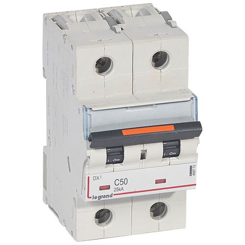 Disjuntores DX3 - 25kA - 2P - 230/400 V~ - 50 A - curva C - 2 módulos