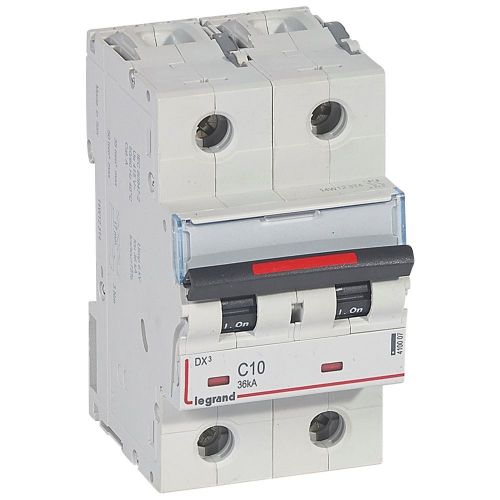 Disjuntores DX3 - 36kA - 2P - 230/400 V~ - 10 A - curva C - 3 módulos