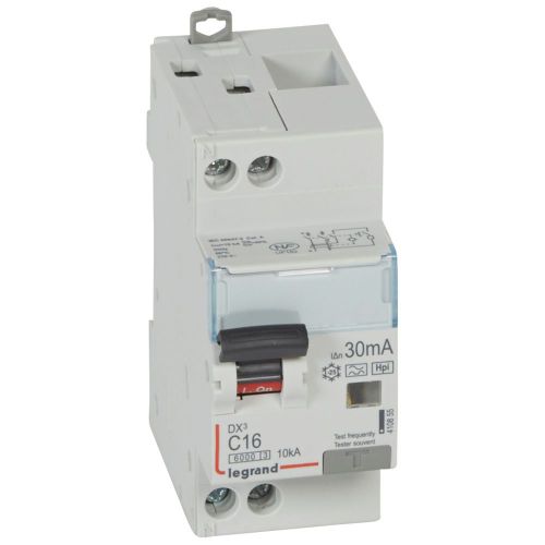 Disjuntor diferencial DX3 1P+N C16 6000A/10kA  30 mA - 2 módulos - tipo F