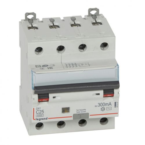 Disjuntor diferencial DX3 4P C25 6000A/10kA 300 mA - 4 módulos - 400V~-  tipo AC