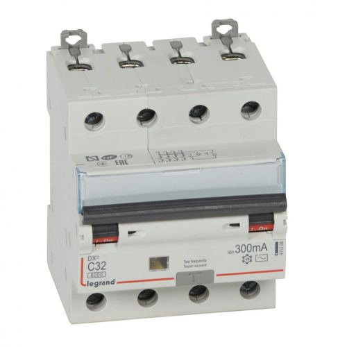 Disjuntor diferencial DX3 4P C32 6000A/10kA 300 mA - 4 módulos - 400V~-  tipo AC