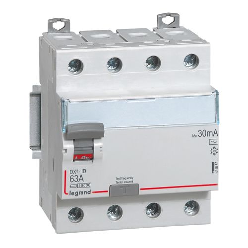 DX³-ID - Interruptor diferencial  -  4P - 400 V~- 63A  30mA Tipo AC