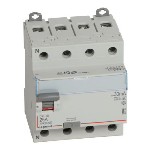 DX³-ID - Interruptor diferencial  -  4P - 400 V~- 25A  30mA - Tipo F (A-Hpi)