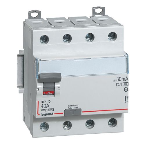 DX³-ID - Interruptor diferencial  -  4P - 400 V~- 40A  30mA - Tipo F (A-Hpi)