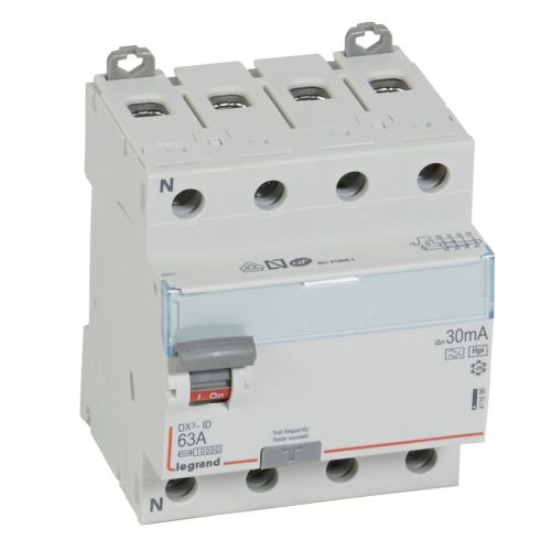 DX³-ID - Interruptor diferencial  -  4P - 400 V~- 63A  30mA - Tipo F (A-Hpi)