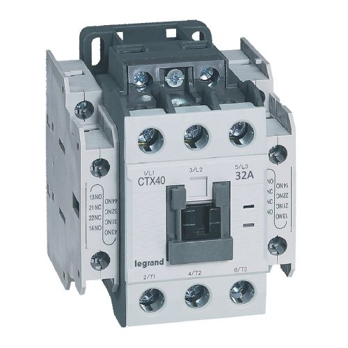 Contactor industrial CTX3 22 - 3 pólos - 32A - 24V~ - 2 NA + 2 NF