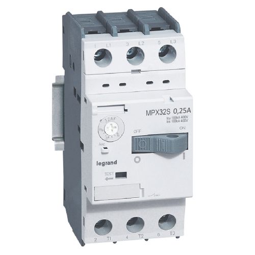 Disjuntor motor MPX3 32S - térmico regulável - 3P - 0.25 A - 100 kA