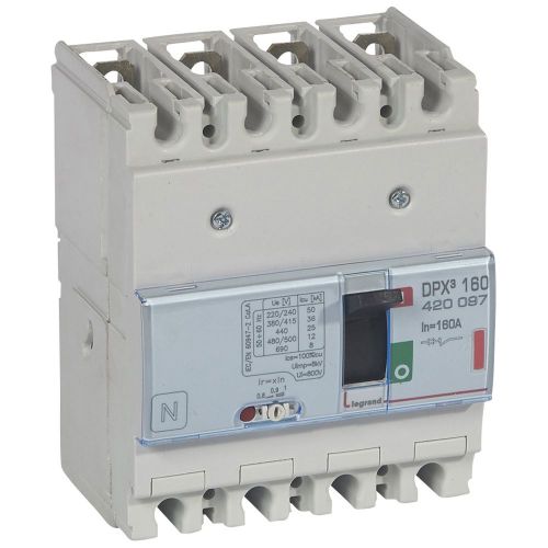 Disjuntor magnetotérmico - DPX³ 160 - Icu 36 kA - 400 V~ - 4P - 160 A