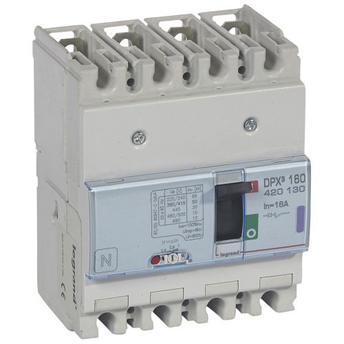 Disjuntor magnetotérmico - DPX³ 160 - Icu 50 kA - 400 V~ - 4P - 16 A