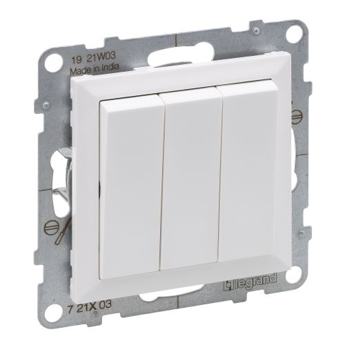 Suno - Interruptor triplo 20 AX - 250 V~, ligadores de parafusos, Branco