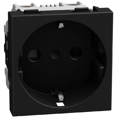 Light Now - Tomada 2P+T tipo “sch” - 16A/250V - lig.parafusos - 2 mód - Dark