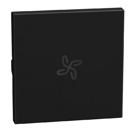 Light Now - Tecla axial com símbolo ventilação - 2 módulos - Dark
