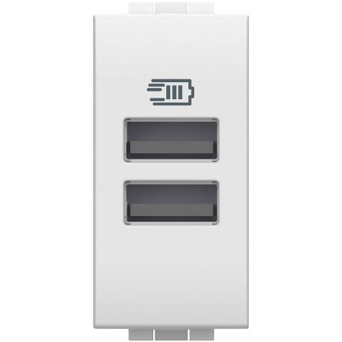 Livinglight - Tomada carregadora 2 x USB Tipo-A (3 A) - Antracite, 1 módulo