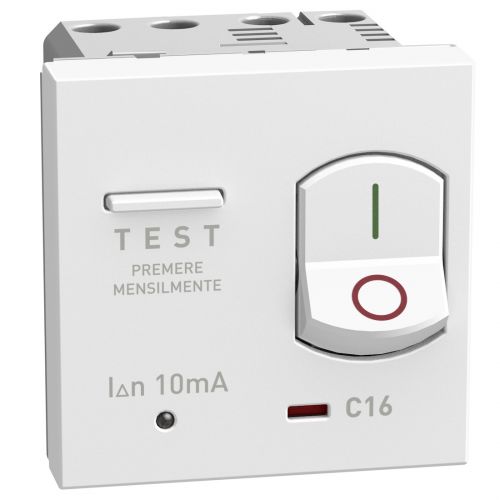 Light Now - Disjuntor magnetotérmico + diferencial - 16A - 2 módulos - White