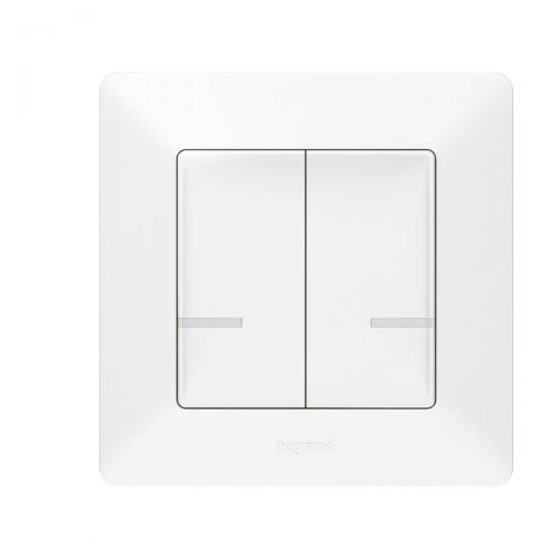 Interruptor duplo sem fios branco Valena Life with Netatmo