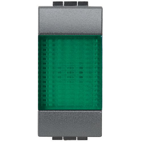 Livinglight - Sinalizador luminoso com 1 difusor Verde - Antracite, 1 módulo