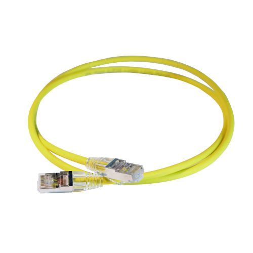 LCS3 Cordões RJ 45 cat. 6A - S/FTP impedância blindada 100 Ω -LSZH amarelo 1m