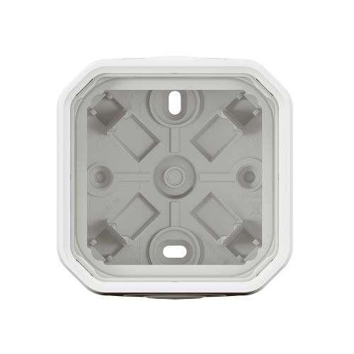 Plexo New IP55 componível - Caixa saliente simples com bucins planos, Branco