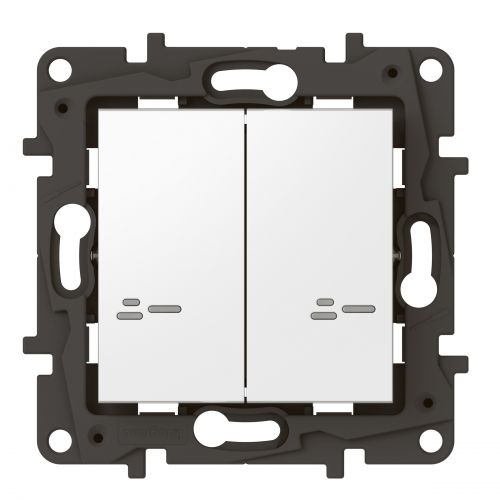 Niloé Step with Netatmo - Interruptor duplo conectado com neutro - Branco