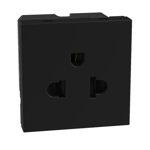 Light Now - Tomada 2P+T standard Euro/US - 16A/250V - 2 módulos - Dark