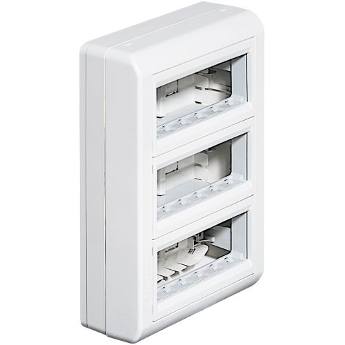 Livinglight - Caixa saliente porta-mecanismos, 3 x 6 módulos - Branco