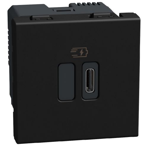 Light Now - Tomada carregadora USB Tipo C Power Delivery - 2 módulos - Dark