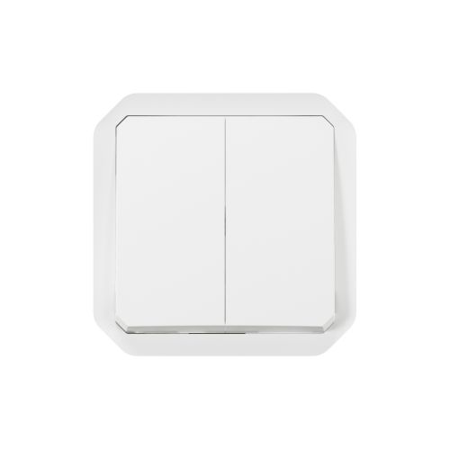Plexo New IP55 componível - Comando multifunções duplas, Branco