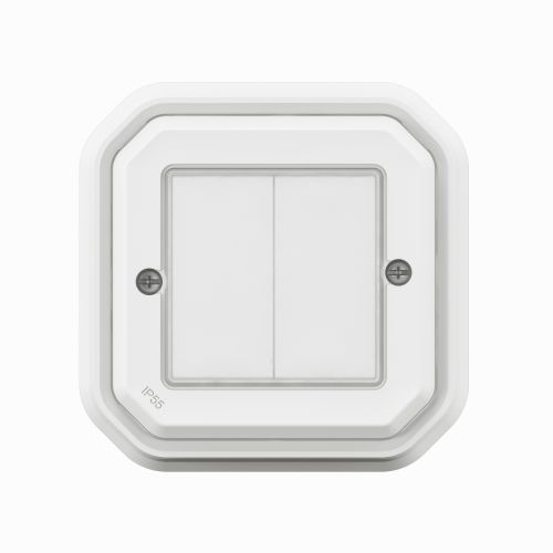 Plexo with Netatmo - Interruptor duplo, sem fios e sem bateria, Branco