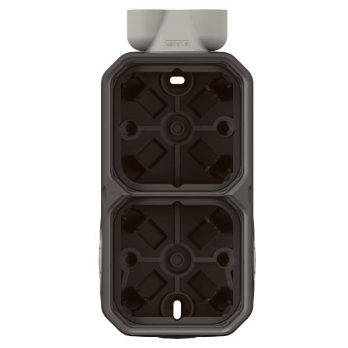 Plexo New IP55 componível - Caixa saliente dupla para 2x bucins ISO20, Antracite