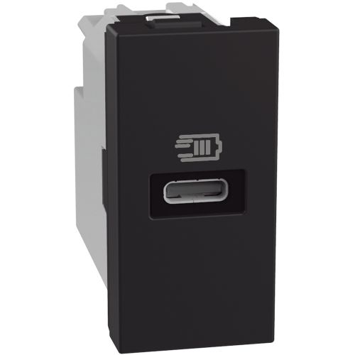 Light Now - Tomada carregadora USB Tipo C Power Delivery (20W) - 1 módulo - Dark