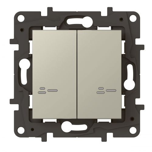 Niloé Step with Netatmo - Interruptor duplo sem fios de iluminação - Areia