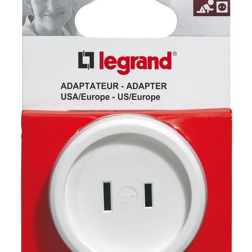 Adaptador de Viagem USA/Europa - 2P - 6A - branco/cinzento