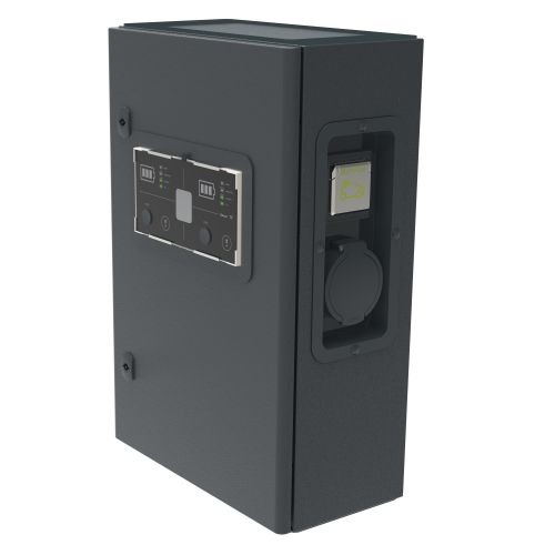Green Up - Posto duplo de carregamento trifásico metálico 22kW - 32A , modo 3. 