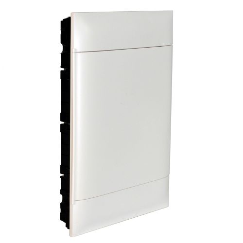 Practibox S - Quadro de encastrar p/ paredes ocas 3x18 módulos, porta branca.