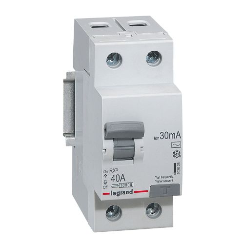 RX3 Interruptor diferencial 2P 40A 30mA 230V~. Tipo AC, 2mód.