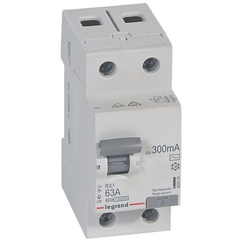 RX3 Interruptor diferencial 2P 63A 300mA 230V~. Tipo AC, 2mód.