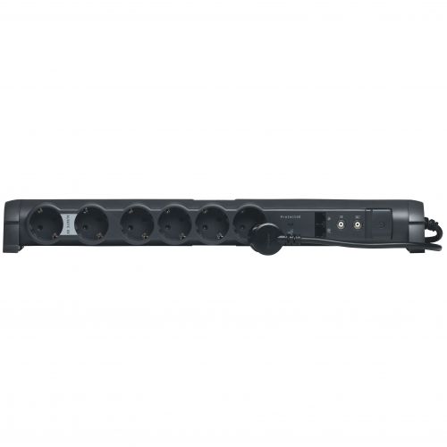 Bloco multitomadas - 4X 2P+T + 2X RJ 45 + 2X TV- cabo 1,5 m - Preto