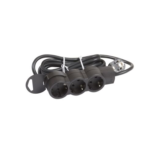 Bloco multitomadas standard 3 X 2P+T - cabo 3 m - preto