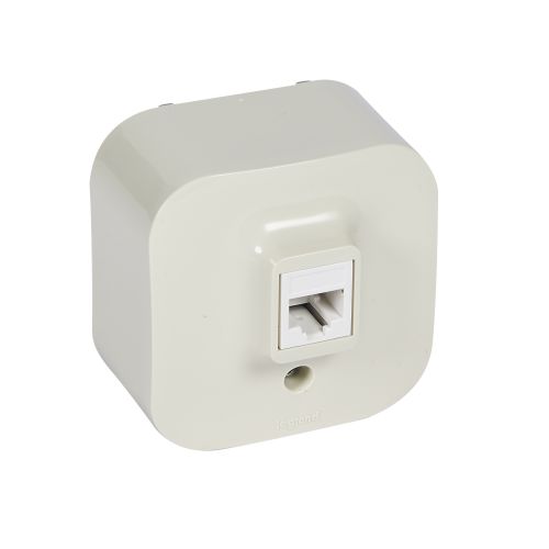 Forix saliente IP 21 - Tomada RJ 45 Cat. 5e - UTP - 1 saída - Creme