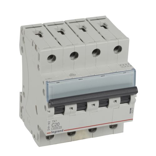 Disjuntores TX³ 6000-6kA - 4P - 400 V~ - 20 A -Curva C - 4 módulos