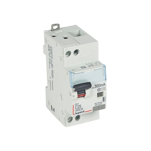 Disjuntor diferencial DX3 1P+N C25 6000A/10kA  300 mA - 2 módulos - tipo AC