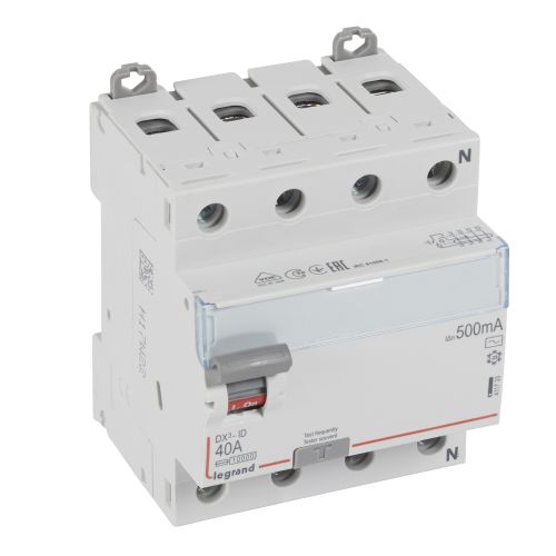 DX³-ID - Interruptor diferencial - 4P -40 A - 500 mA - Tipo AC- Neutro à direita